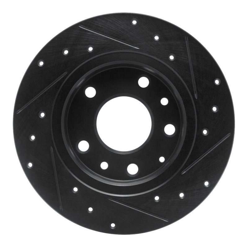 Mazda 3 Brake Rotor (1) - Rear Left - R1 Concepts - Drilled & Slotted - Black - `14-`25